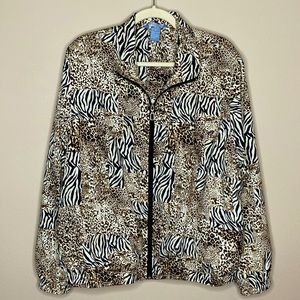 Mixed Animal Print Patterned Jacket